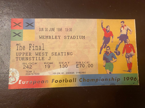 Ticket wembley finale 1996 - finale, em