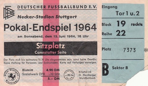 Ticket dfb pokal - ticket, 13.6.64