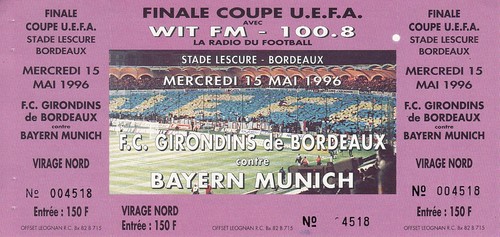 Ticket uefa cup finale 96 - uefa,
