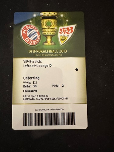 Vip ticket pokalfinale 2013 - vip,