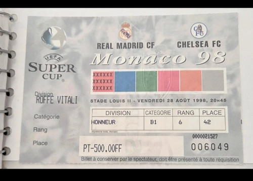 Ticket 1998 real - 1998,