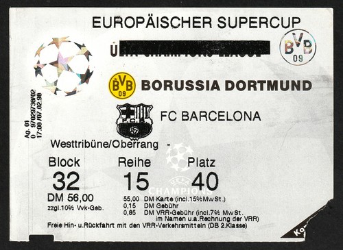 Ticket 1997 borussia - ticket, |