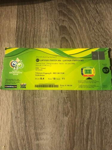 Fifa 2006 ticket - fifa,
