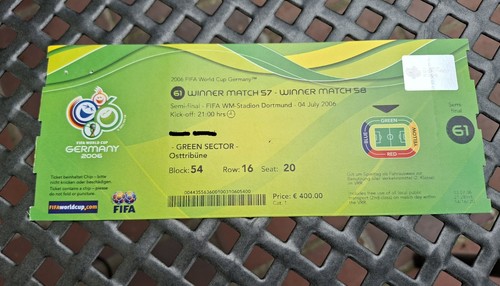 Eintrittskarte ticket 2006 - eintrittskarte, wm