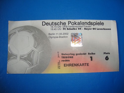 2002 ticket dfb pokalfinale - dfb,