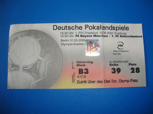 2003 ticket dfb pokalfinale - 2003, 1