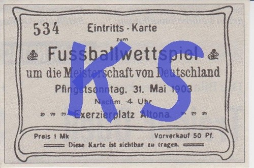 1903 eintrittskarte finale - 1903, 1.finale